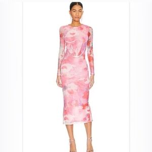 Revolve Bardot RT: $119 Lena Mesh Midi Dress in Wildflower "Celebrity Fave"